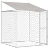vidaXL Kutya ketrec tetővel Ez&uuml;st 200 x 200 x 258 cm Ac&eacute;l &eacute;s PE