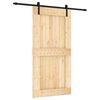 vidaXL Cs&uacute;sz&oacute; ajt&oacute; Term&eacute;szetes &eacute;s Fekete 100 x 210 cm Szil&aacute;rd Fenyőfa