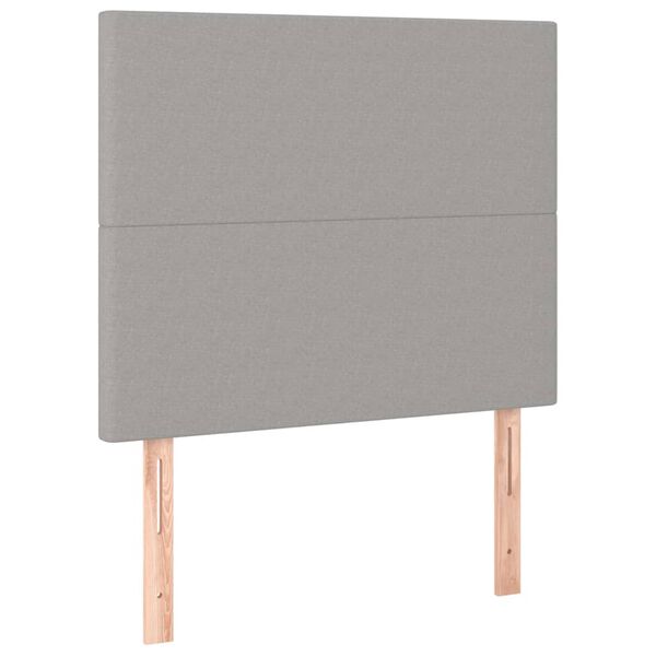 vidaXL világosszürke szövet LED-es fejtámla 80x5x118/128 cm