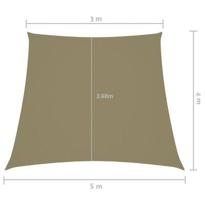 vidaXL bézs trapéz alakú oxford-szövet napvitorla 3/5 x 4 m