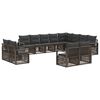 vidaXL Kerti Kanap&eacute; Szett 12 pcs Sz&uuml;rke polirattan