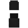 vidaXL Falpolc polcokkal 2 pcs Musta tammi 60 x 16 x 14 cm Faanyag