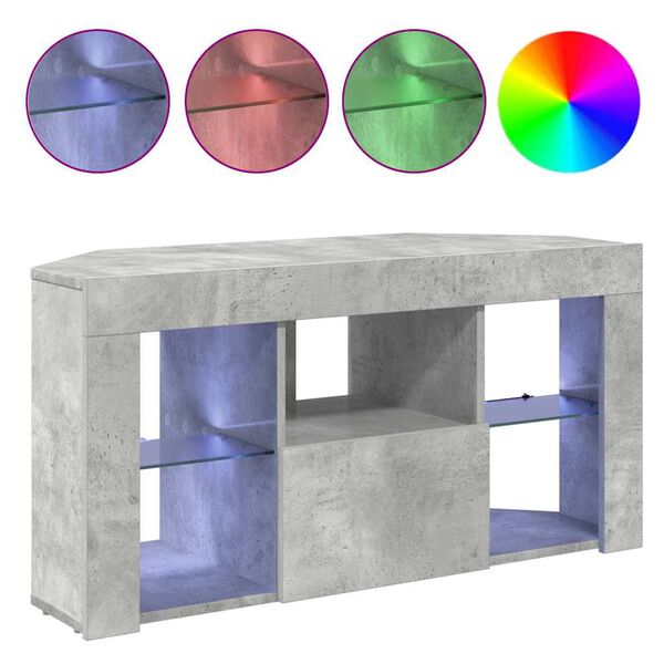 vidaXL Sarok LED TV szekr&eacute;ny Beton Sz&uuml;rke 100 x 40 x 50 cm Faanyag