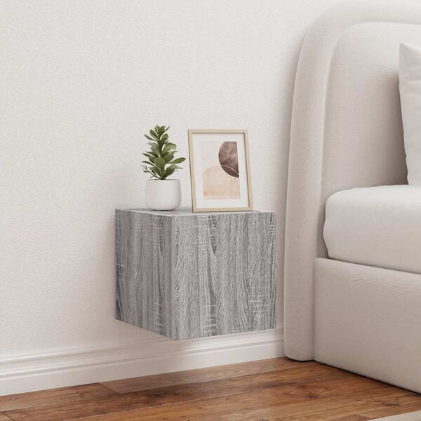 vidaXL sz&uuml;rke sonoma sz&iacute;nű fali TV-szekr&eacute;ny LED-ekkel 30,5x35x30 cm