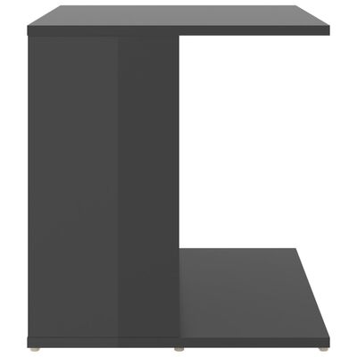 vidaXL magasfényű szürke forgácslap kisasztal 45 x 45 x 48 cm