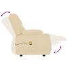 vidaXL 4 személyes krém szövet dönthető masszázsfotel pohártartóval