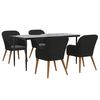 vidaXL 5 részes fekete kerti étkezőgarnitúra párnákkal