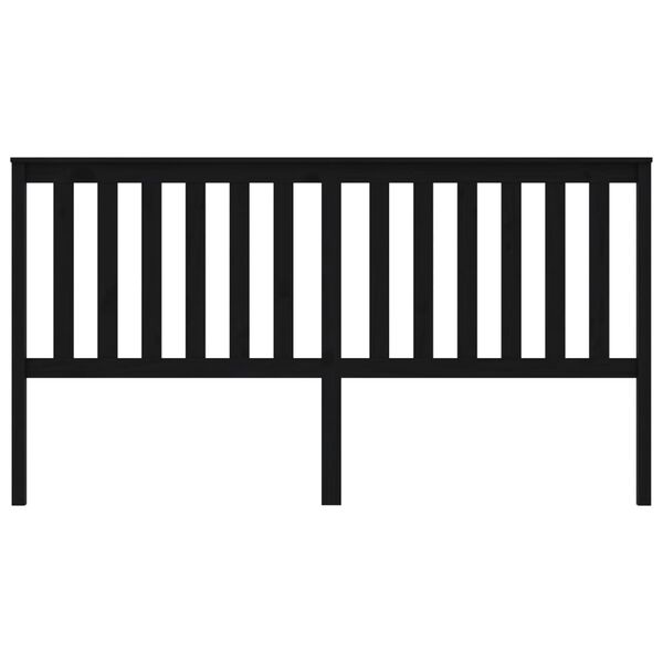 vidaXL fekete tömör fenyőfa ágyfejtámla 186 x 6 x 101 cm