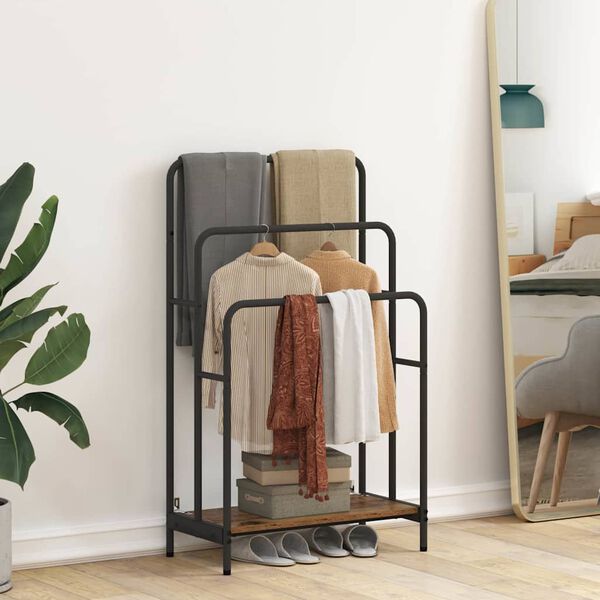 vidaXL Ruhasz&aacute;r&iacute;t&oacute; polcokkal &Ouml;reg fa 60 x 30 x 100,5 cm Faanyag