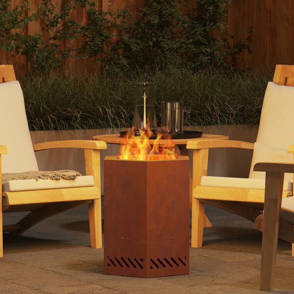 vidaXL F&uuml;stmentes Tűzhely Barna 38 x 38 x 51 cm Időj&aacute;r&aacute;s&aacute;ll&oacute; ac&eacute;l