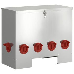 vidaXL Csirke etető Ez&uuml;st 60,5 x 29 x 51 cm 25 kg Horganyzott Ac&eacute;l