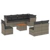 vidaXL 9 r&eacute;szes sz&uuml;rke polyrattan kerti &uuml;lőgarnit&uacute;ra p&aacute;rn&aacute;kkal