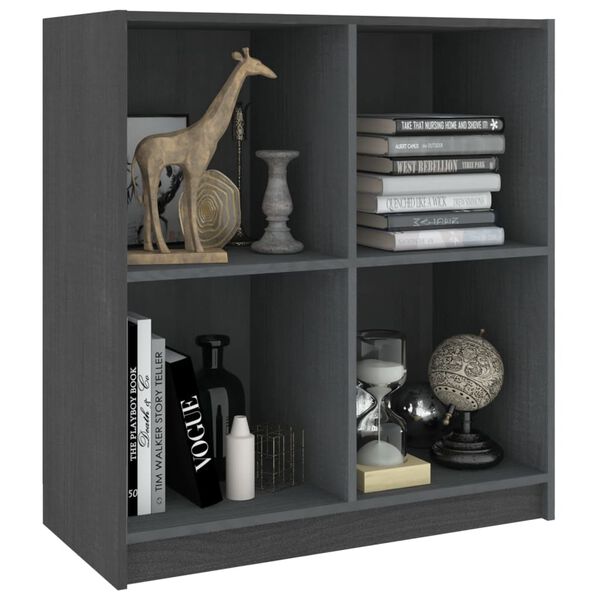 vidaXL szürke tömör fenyőfa tálalószekrény 70 x 33 x 76 cm