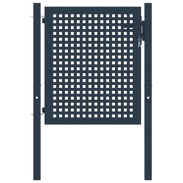 vidaXL antracit sz&iacute;nű ac&eacute;l ker&iacute;t&eacute;skapu 102 x 100 cm