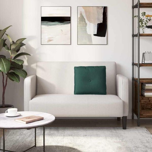 vidaXL Hátpárna Sötétzöld 50 x 19 x 45 cm szövet