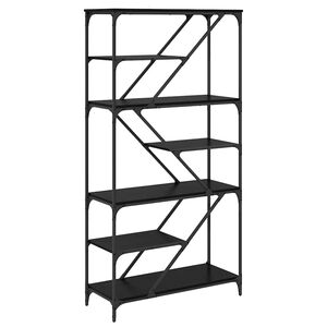 vidaXL K&ouml;nyvespolc Fekete t&ouml;lgy 91 x 36 x 176 cm Faanyag