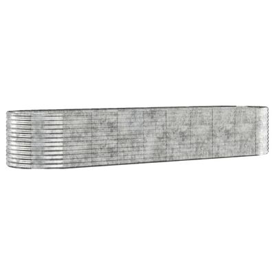 vidaXL ezüstszínű porszórt acél kerti magaságyás 396x100x68 cm