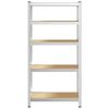 vidaXL 5 szintes ez&uuml;stsz&iacute;nű ac&eacute;l &eacute;s szerelt fa t&aacute;rol&oacute;polc