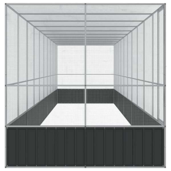 vidaXL ez&uuml;stsz&iacute;nű ac&eacute;l mad&aacute;rh&aacute;z bőv&iacute;tm&eacute;nnyel 1039x207x212 cm