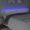vidaXL feh&eacute;r műbőr LED-es fejt&aacute;mla 183x16x78/88 cm
