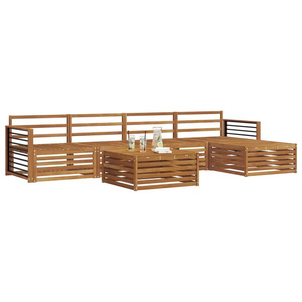 vidaXL K&uuml;lt&eacute;ri kanap&eacute; szett 6 pcs Term&eacute;szetes