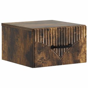 vidaXL Fali &eacute;jjeli szekr&eacute;ny F&uuml;st&ouml;s T&ouml;lgy 34,5 x 33 x 20 cm Szerelt Fa