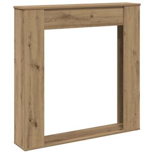 vidaXL k&eacute;zműves t&ouml;lgy sz&iacute;nű szerelt fa kandall&oacute;burkolat 100x20x100 cm