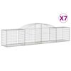vidaXL 7 db &iacute;ves horganyzott vas gabion kos&aacute;r 300x50x60/80 cm
