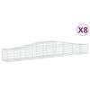 vidaXL 8 db &iacute;ves horganyzott vas gabion kos&aacute;r 400x50x40/60 cm