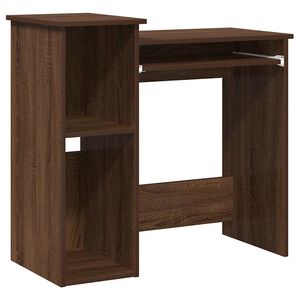 vidaXL barna t&ouml;lgy szerelt fa &iacute;r&oacute;asztal polcokkal 84x40x78 cm