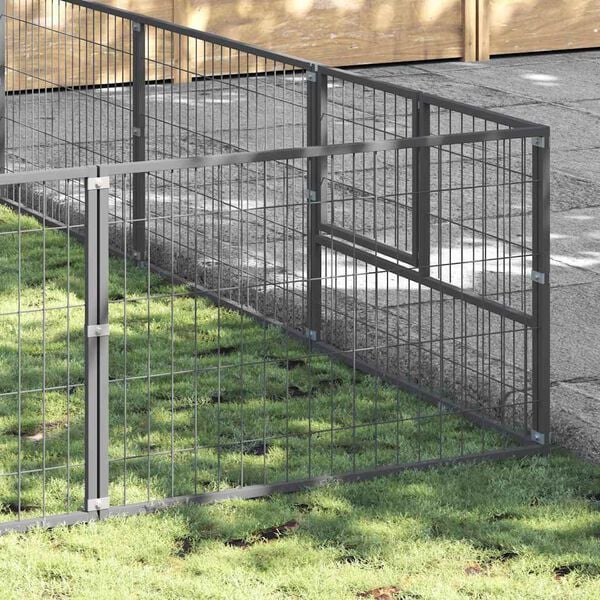 vidaXL ez&uuml;stsz&iacute;nű ac&eacute;l kutyakennel 45 m&sup2;