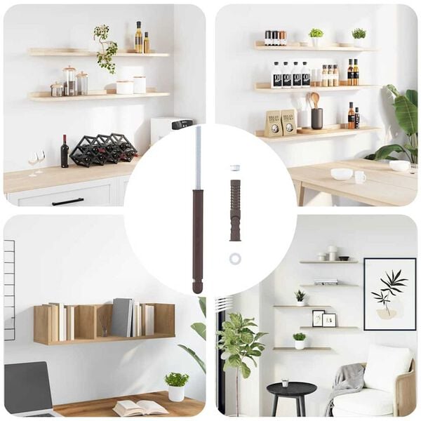 vidaXL Lebegő polctart&oacute;k 12 pcs B&eacute;zs &Oslash;12 x 190 mm Ac&eacute;l