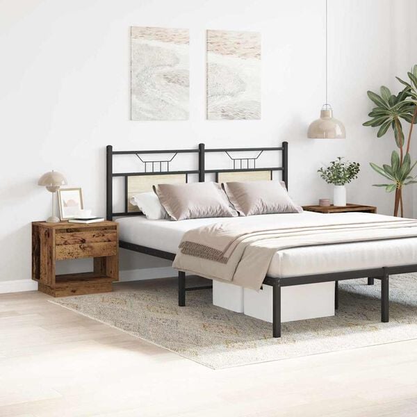 vidaXL Éjjeliszekrény fiókkal 2 pcs Öreg fa 45 x 34 x 44 cm Faanyag