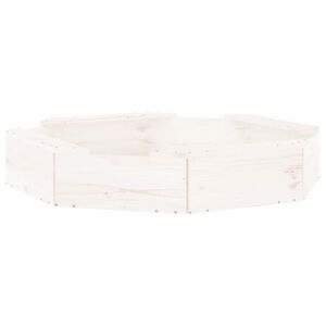 vidaXL fehér nyolcszögű tömör fenyőfa homokozó ülésekkel