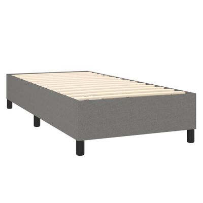 vidaXL sötétszürke szövet rugós ágy matraccal 90x190 cm