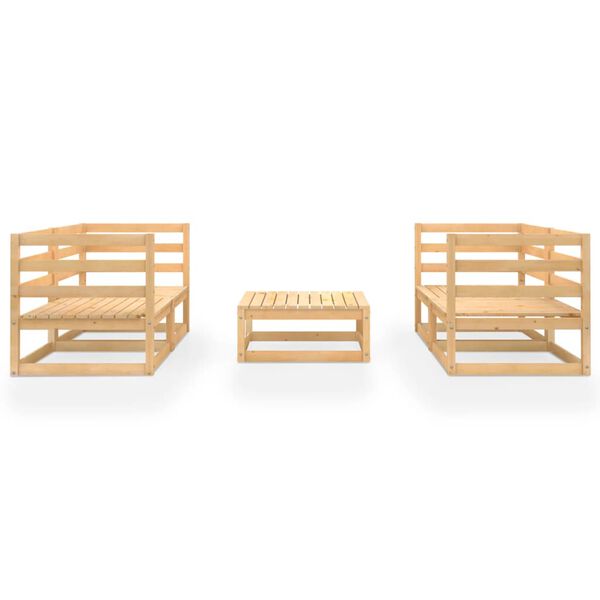 vidaXL 5 részes tömör fenyőfa kerti ülőgarnitúra