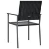 vidaXL 4 db fekete polyrattan kerti sz&eacute;k p&aacute;rn&aacute;val 54x62,5x89 cm