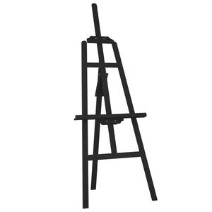vidaXL fekete t&ouml;m&ouml;r fenyőfa festő&aacute;llv&aacute;ny 53,5x95x127 cm