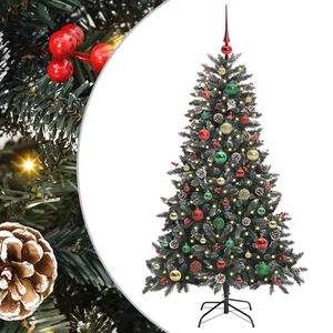vidaXL Mű kar&aacute;csonyfa 150 LED-del Z&ouml;ld 150 cm PVC &eacute;s Műanyag &eacute;s Ac&eacute;l