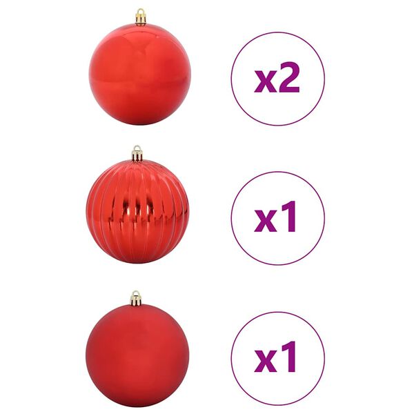 vidaXL Karácsonyi Díszgömb Készlet 4 pcs Piros Műanyag