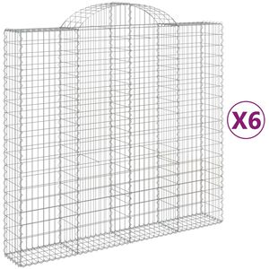 vidaXL 6 db &iacute;ves horganyzott vas gabion kos&aacute;r 200x50x180/200 cm