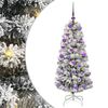 vidaXL Műanyag Hajtogat&oacute;s Kar&aacute;csonyfa 150 LED Z&ouml;ld &eacute;s Feh&eacute;r 120 cm