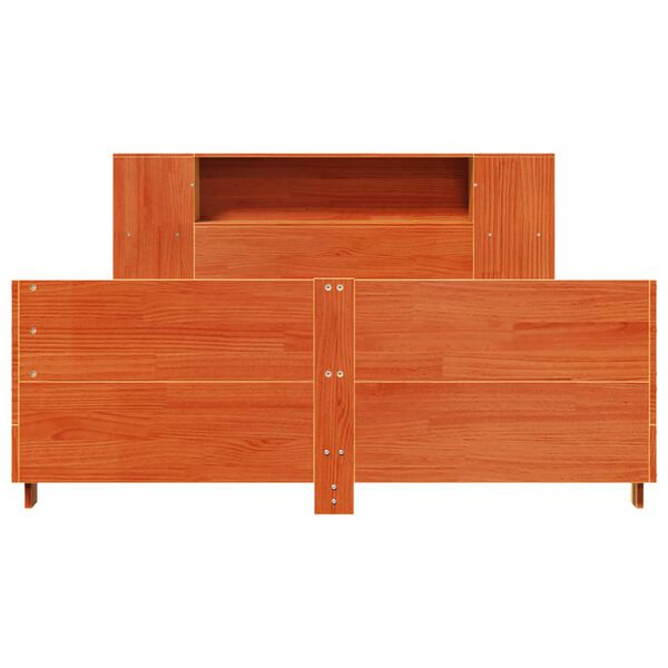 vidaXL viaszbarna t&ouml;m&ouml;r fenyőfa &aacute;gy matrac n&eacute;lk&uuml;l 140 x 200 cm