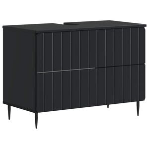 vidaXL F&uuml;rdőszobai mosd&oacute;szekr&eacute;ny ZWOLLE Fekete 82 x 41 x 58,5 cm