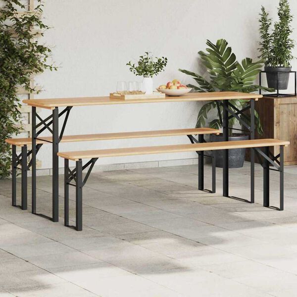 vidaXL Sörasztal láb 2 pcs Fekete 39 x 3 x 75 cm Porszórt acél