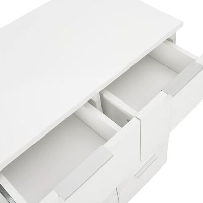 vidaXL magasfényű fehér forgácslap tálalószekrény 60 x 35 x 80 cm