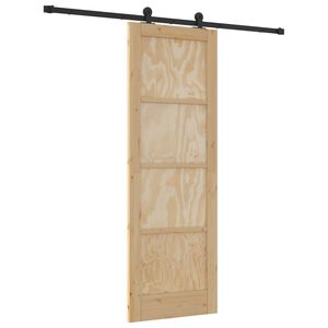 vidaXL Cs&uacute;sz&oacute; ajt&oacute; Term&eacute;szetes &eacute;s Fekete 73,5 x 211 cm T&ouml;m&ouml;r Fenyőfa