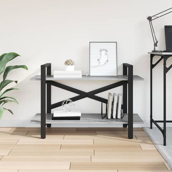 vidaXL K&ouml;nyvespolc Sz&uuml;rke Sonoma 100 x 33,5 x 64 cm Faanyag