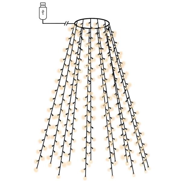 vidaXL 180 LED-es kar&aacute;csonyi f&eacute;nyh&aacute;l&oacute; 180 cm