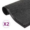 vidaXL 2 db antracitsz&uuml;rke n&eacute;gysz&ouml;gletes szennyfog&oacute; szőnyeg 90x150 cm